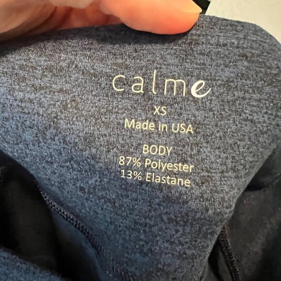 Calme By Johnny Was Ease Space Dye High Waist Leggings Size XS Iris Blue Workout - Picture 8 of 8